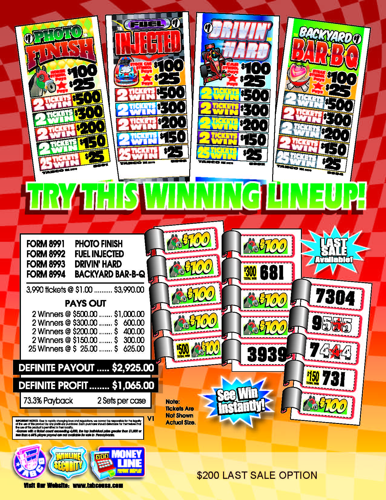 Tabco $500 Top 8991-8994