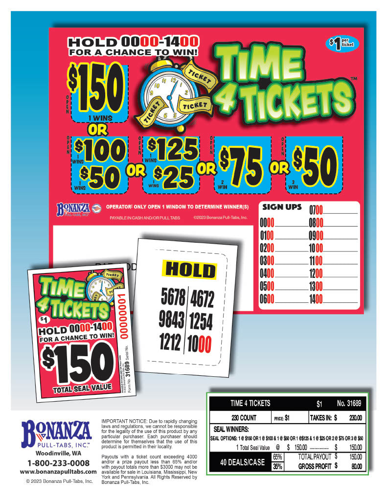 Time for Tickets $150