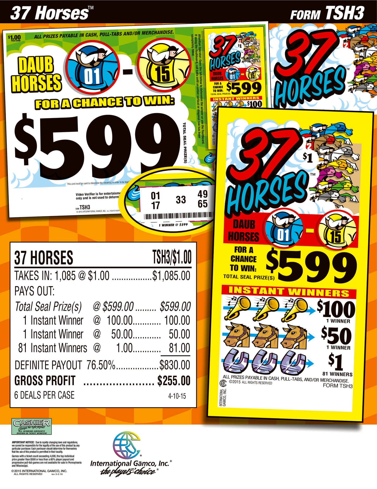 37 Horses $599