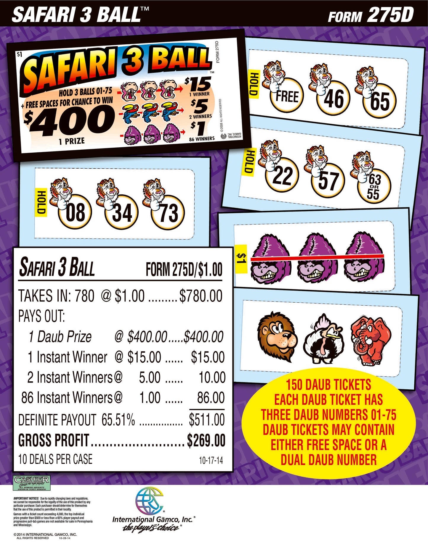 Safari 3 Ball $400