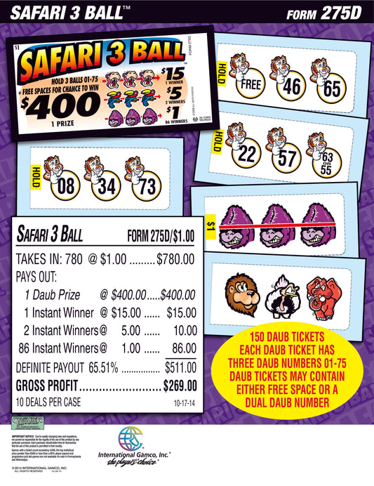 Safari 3 Ball $400