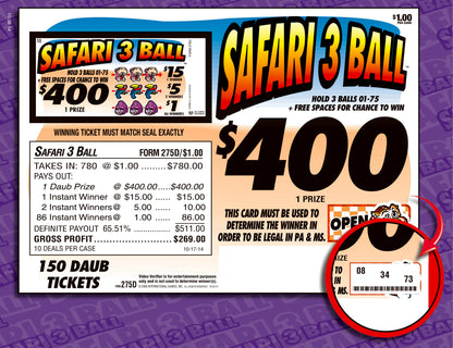 Safari 3 Ball $400