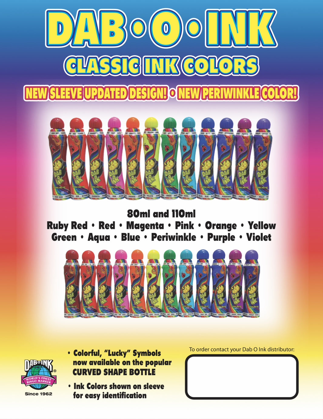 Sun Sational Bingo Dabbers by Dab O Ink 6 Bright Colours 43ml Ink Each - New in Sun Sational Bingo Dabbers by Dab O Ink 6 Bright Colours 43ml Ink Each - New in