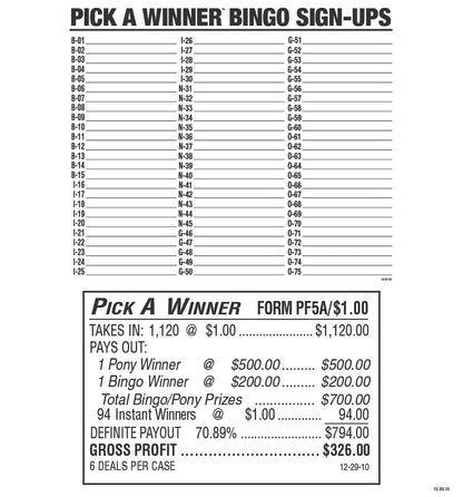 Pick A Winner $500 / $200